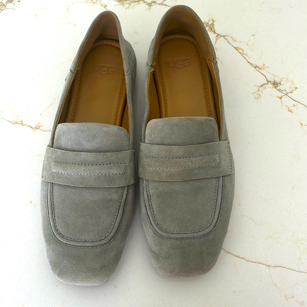 UGG JANAYA Loafers Collapsible Grey Suede Slip On Women’s Size 7